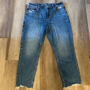 American Eagle Outfitters Women's Mom Jeans - Dark Blue